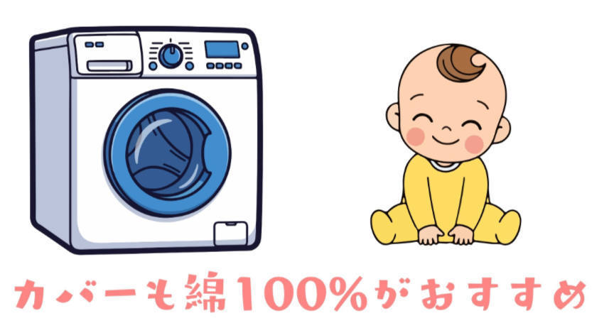 洗濯に強い綿100％カバーで、赤ちゃんの布団をいつも清潔に。水に濡れると強くなる性質で、繰り返しの洗濯でも型崩れを防ぎます。